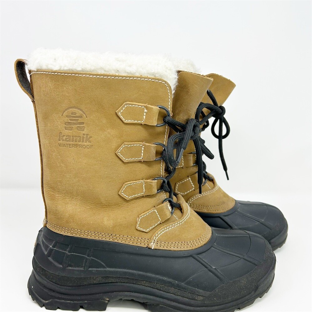 Kamik Alborg Men's Snow Boots Brown Waterproof Insulated Lace Up Winter Size 10